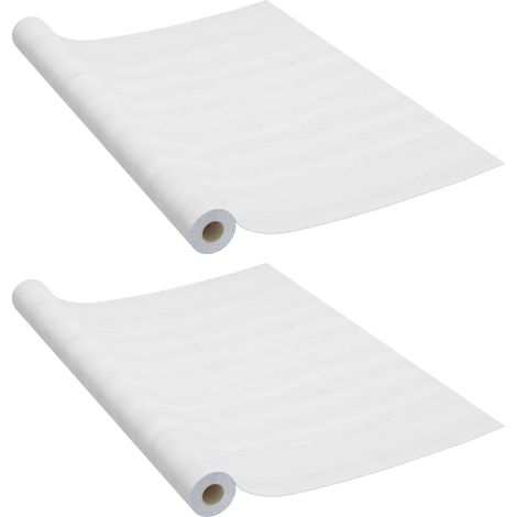 Films autoadhésifs pour portes 2 pcs Bois blanc 210x90 cm PVC