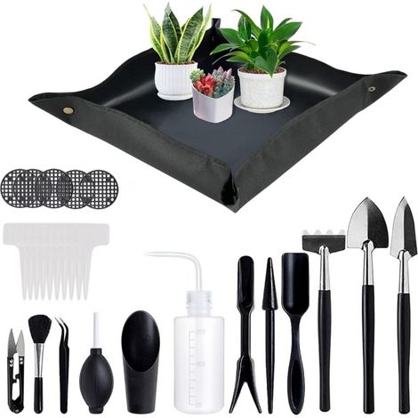 Pour Outils pour Succulentes Matériel De Rempotage Tapis de Rempotage, Kit de Soin Portable, Fournitures pour Transplantation de Cactus et Vertes (1/5)