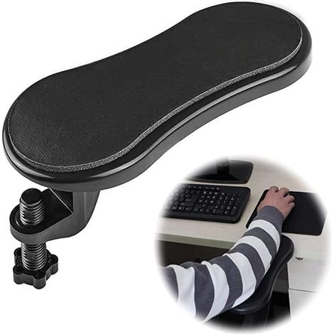 Accoudoir d'ordinateur pour bureau, repose-poignet ergonomique réglable pour clavier, rallonge d'accoudoir rotatif pour table, chaise de bureau (couleur : noir, taille : 1 pièce) (1/3)