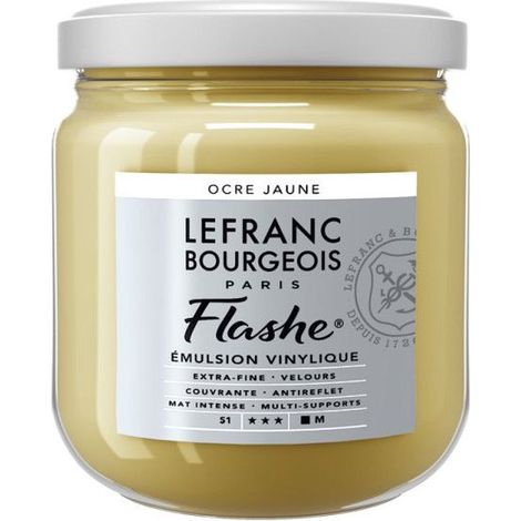 Peinture vinylique - Flashe - Ocre jaune - 302 - Lefranc Bourgeois - 400ml