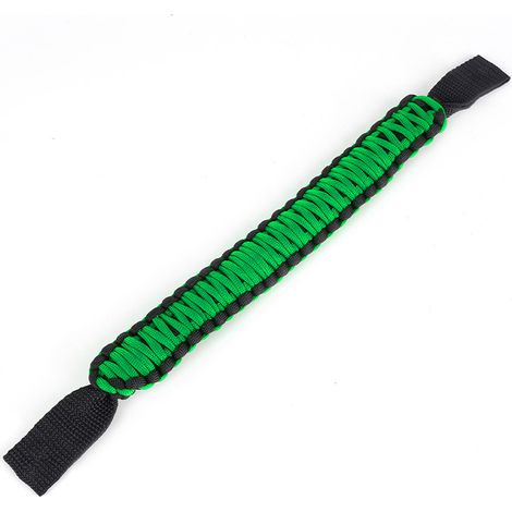 Car modification: rear seat grab handles, paracord braided grips, rear passenger headrest safety armrests, universal model - Green (1/4)
