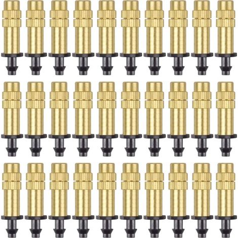30 Pièces Buse d'Atomisation en Cuivre Réglable Pulvérisateur d'Irrigation Goutte à Goutte 4 / 7mm Atomisation Micro Arroseur Équipement d'Irrigation Refroidissement Jardin Serre Légumes (1/5)