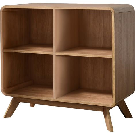 Bibliothèque flottante effet chêne – 4 étagères – Panneaux de particules stratifiés – Design scandinave moderne (1/3)