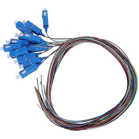 Câble de pigtail fibre optique SC/UPC monomode 12 cœurs, tête carrée SC avec gaine extérieure en PVC (1/3)