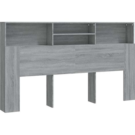 Kopfteil mit Ablagen Grau Sonoma 180x19x103,5 cm vidaXL