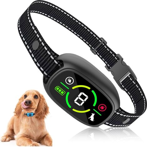 Collier Anti-Aboiement Chien, Aucun Choc électrique, 3 Modes Son, 8 Niveaux de Sensibilité, Détection Intelligente des Aboiements - Étanche IP67, pour Petit Moyen Grand Chien (1/5)