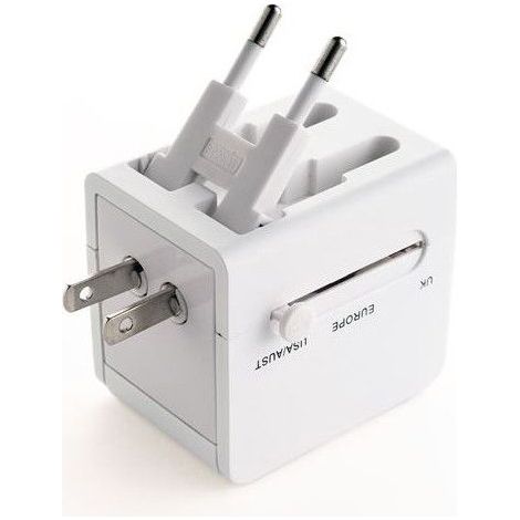 Adattatore da viaggio kikkerland ul10 usbc a usba compatibile 150 paesi