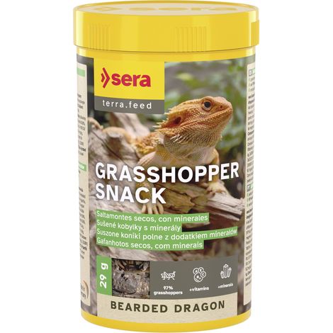 Sera Bearded Dragon Grasshopper Snack - Saltamontes Secos para Dragones Barbudos - 250 ml (29 g)