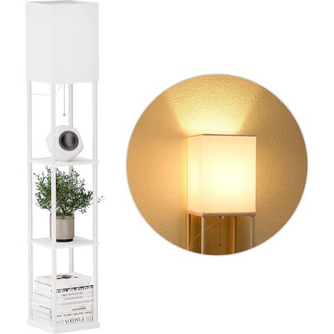 Lampadaire Etagere, 3 Températures de Couleur, Lampe sur Pied avec Ampoule LED, pour Chambre, Étudier, Bureau, decoration salon,Lampadaire blan (1/5)
