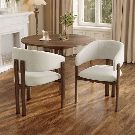 Deux chaises en métal de style bois. Confortables et respirantes. Parfaites pour les salles à manger, les salons, les cafés. Style moderne. Matériau : lin couleur : bois de noyer. (1/5)