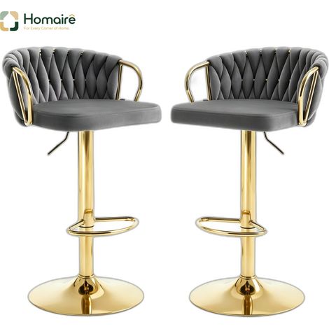 Grauer Metallhocker 49,5 x 49,5 x 98 cm HOMAIRE (1/5)