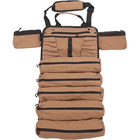 Sac à outils portable avec 7 poches organisatrices, pratique pour électriciens et mécaniciens, rangement compact roulable. (1/5)