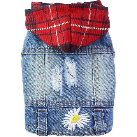 Hundebekleidung Jeansjacke, cooler blauer Denimmantel für kleine und mittlere Hunde (1/5)