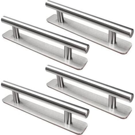 Pièces Poignée de Meuble Autocollante, 148 mm Poignée de Cuisine en Acier Inoxydable, Poignée de Meuble Sans perçage, Pour armoire, cuisine, porte coulissante, porte de balcon, (1/5)