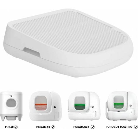 Marche pour litière anti-dérapante avec grille de récupération – Dimensions 50 x 43 x 13.5 cm – Pour litières automatiques Petkit