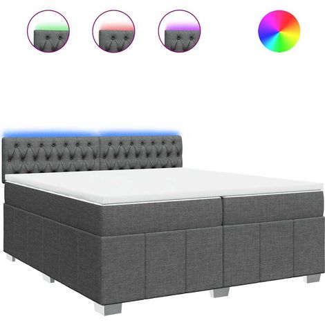 Maison Exclusive - Giroletto a Molle con Materasso Grigio Scuro 200x200 cm Tessuto