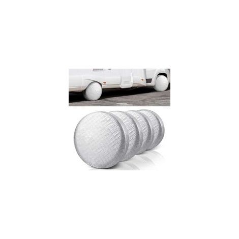Lot de 4 Housses de Pneu imperméables à l'eau et à la poussière en Aluminium Anti-UV avec Crochets pour Voiture, Camping-Car, SUV, Camion, remorque, Convient aux pneus de 60 à 66 cm de diamètr (1/3)