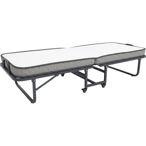 Cama Plegable 90x190 cm con Colchón Espuma 15 cm Plegatin Metálico con Ruedas (1/5)