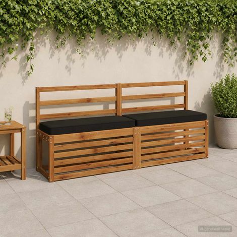 vidaXL Cojín para banco de 1 pieza VUGHT 100% Poliéster Negro (1/5)