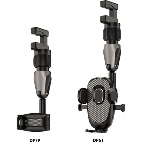 Support de téléphone pour rétroviseur de voiture Flexible, support réglable à 360 ° pour une conduite mains libres et sûre (1/5)