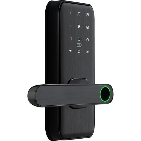 TTLock APP Smart Empreinte Digitale Mot de Passe Carte RFID US Serrure à pêne Dormant(Zwart) (1/3)