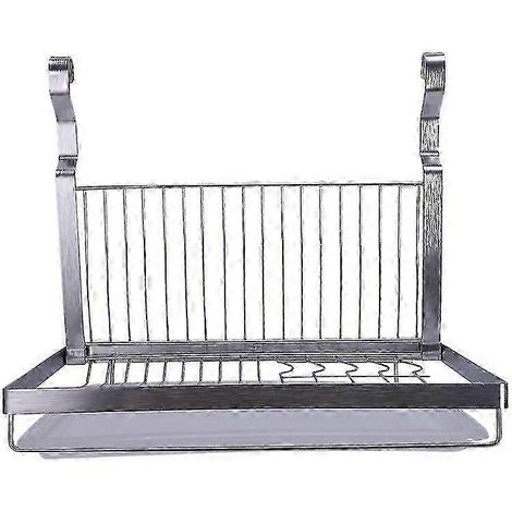 Égouttoir à vaisselle pliable en acier inoxydable, range-assiettes et autres ustensiles de cuisine.