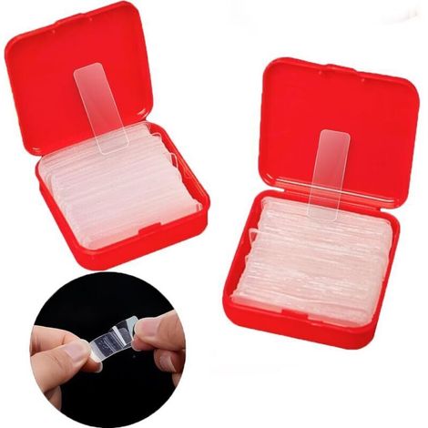 Ruban adhésif double face extra fort 120 Pièces Transparent Double Face Ruban adhésif Multifonctionnel et Réutilisable Transparent lavable Nano scotch double face，Pour Accrocher des Tableaux