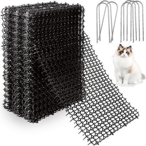 16 Pcs Anti Chat avec Pointe 20x40CM, Tapis Anti Chat, Tapis Anti Chat avec Piquets pour Jardin, Clôtures, Canapé (1/5)