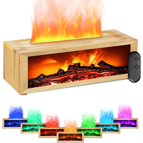 Diffuseur d'huiles essentielles pour cheminée, diffuseur de parfum avec télécommande, 7 types de lumières LED avec minuterie, idéal pour la maison (1/5)