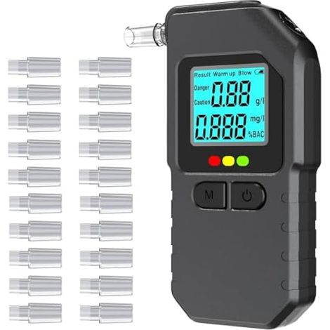 éthylotest, Numérique Portable LCD 0-3,00 g/l 20 Embouts (1/4)