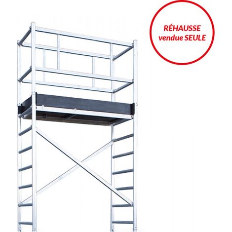 Hailo – Réhausse échafaudage roulant Expert Pro 7,40m – Hauteur max 7m40 – Aluminium – Charge max 150kg – Conforme norme EN 1004 (1/7)