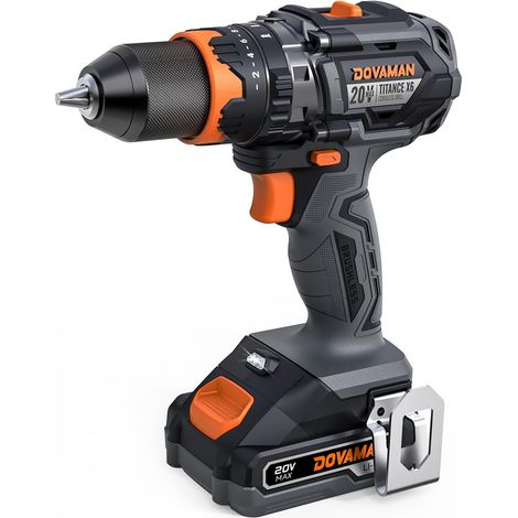 Perceuse-Visseuse sans Fil, 20V Brushless 1/2'' Perceuse à Percussion, 65 Nm, 36000 BPM, Mode 3 en 1, 2 Vitesses, Mandrin Métal, Batterie 2.0Ah, Kit pour Projets DIY et Usage Domestique (1/5)