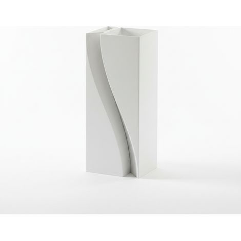 Set di 2 vasi da fiori bianchi minimalisti dalle forme sinuose