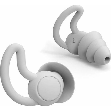 Earplugs for Sleeping, Silicone Noise Cancelling Earplugs, Soft Waterproof Earplugs, Hearing Protection Earplugs, for Snoring, Traveling, Studying (grey) (1/5)