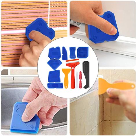 Kit de 13 pièces pour enlever le mastic plastique : spatule, grattoir, outils de finition pour colle à verre