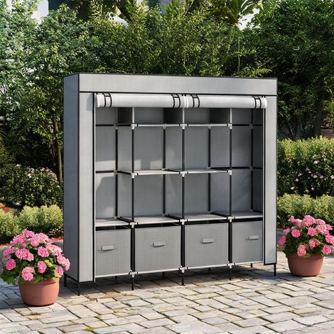 Commode coloris gris foncé en acier 166 x 42,5 x 169,5 cm (1/5)
