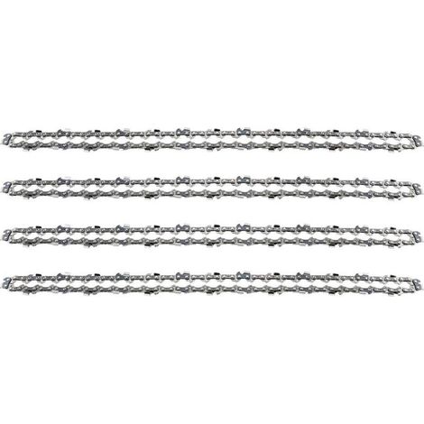 Lot de 4 Chaînes de Tronçonneuse 18 Pouces 45cm 64 Maillons 1.3mm Compatibles Stihl Husqvarna Makita Bosch