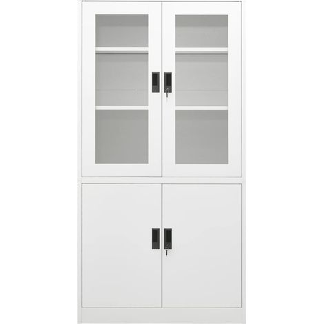 Maison Exclusive - Armadio per Ufficio Bianco 90x40x180 cm in Acciaio (1/5)