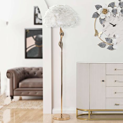 Stehlampe Skagwa, Benötigt 1 Glühbirne, Fassung E27, Lampenschirm, Weiß (1/5)