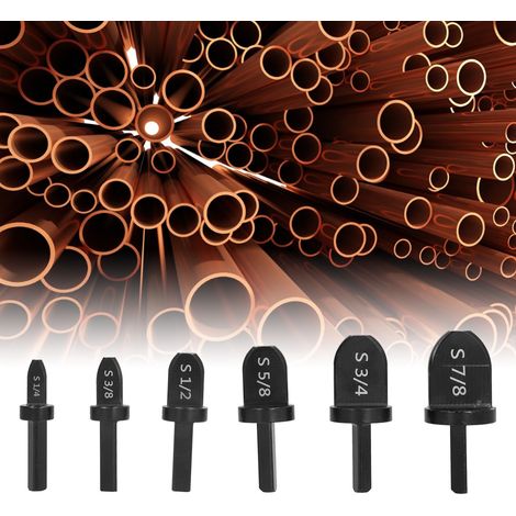 Kupferrohraufweiter für Klimaanlagen, Rohraufweiter, elektrischer Rohraufweiterkopf, Schmiedewerkzeugsatz für Reparaturen (6-teilig), dreieckiger Griff für Rohraufweiter mit Zollmaßen (1/5)