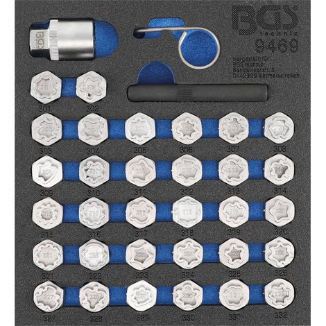 Bgs Technic – Outil de montage pour Felgenschlösser Mercedes-Benz – 32 embouts spécifiques – 1 clé à douille – 1 extracteur – 9469 (1/2)
