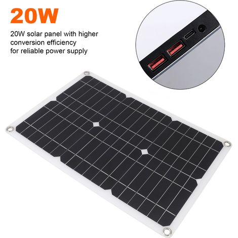 Pannello solare flessibile monocristallino impermeabile Toivize da 20 W, 18 V, per camper, barca e auto. (1/5)