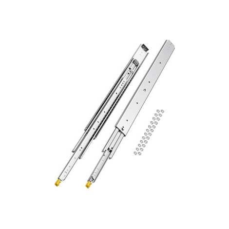 1 Par de Correderas Dobles para Cajones de Extensión Completa, Carga de 226,8 kg, Rodamiento de Bolas con Riel Deslizante para Cajones de Montaje Lateral con Bloqueo, 945 x 76 x 19,5 mm (1/5)