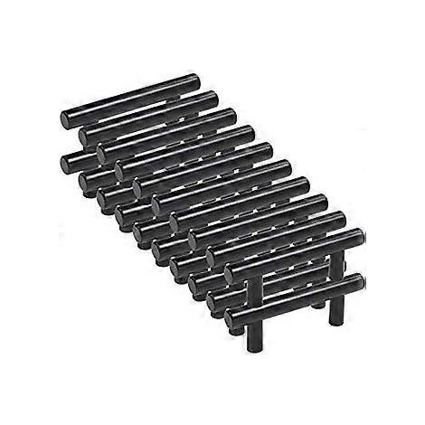 20 schwarze Schrankgriffe, schwarze Küchenschrankgriffe, T-förmige Schrank- und Schubladengriffe, schwarzer Mittenabstand 96 mm/12 mm