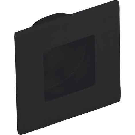 Technik Team Muschelgriff Eros 30mm Edelstahl schwarz matt Einlass ø 24mm zum Einlassen, Edelstahl gebürstet (1/2)