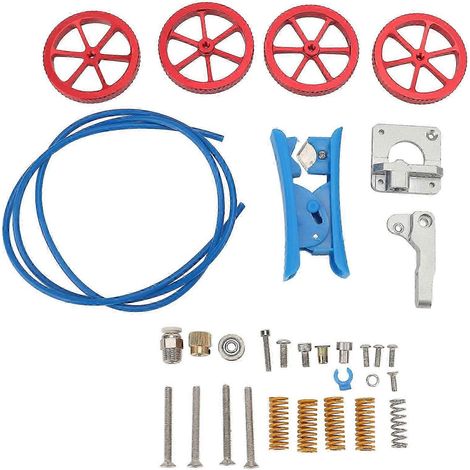 Kit de pièces imprimante 3D : coupe-tube PTFE, ressorts de nivellement en acier, roues de guidage, extrudeuse en alliage d'aluminium pour plateau (1/4)