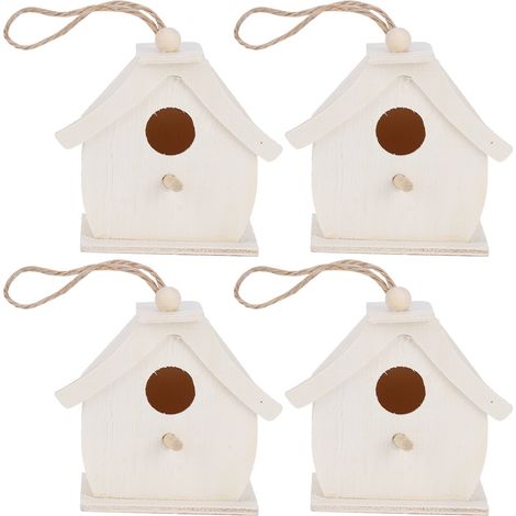 Mini-Vogelhäuser aus Holz für den Garten – Dekorative Hänge-Vogelhäuser für Balkon, Terrasse und Außenbereich (1/5)