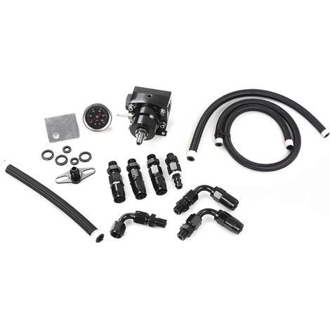 Car modification fuel turbocharger, fuel valve, pressure regulator, oil cooler connector, oil pipe kit - all black (fuel turbocharger) (1/4)