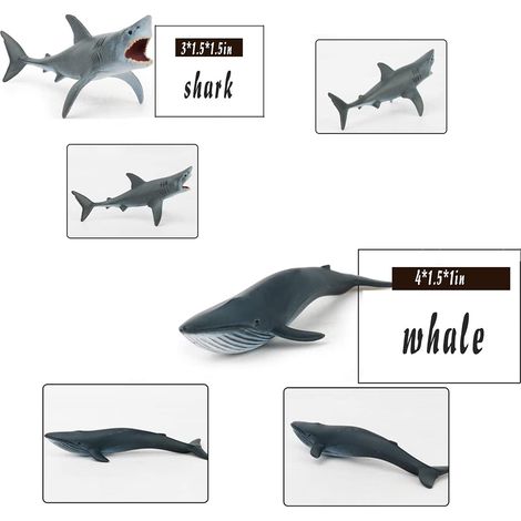 Lot de 12 figurines d'animaux marins en plastique pour le bain, jouet éducatif pour enfants. (1/5)