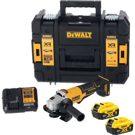Dewalt DCG408P2T 18V XR Brushless 125mm Paddle Switch Angle Grinder - 2x 5Ah Batteries, Charger & TSTAK II Case (1/5)